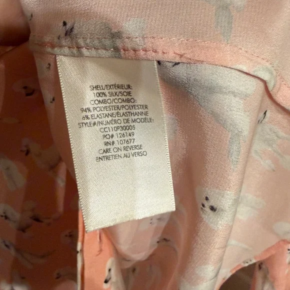 Alice + Olivia Pink Dog Poodle Print Silk Willa Blouse - Picture 7 of 7